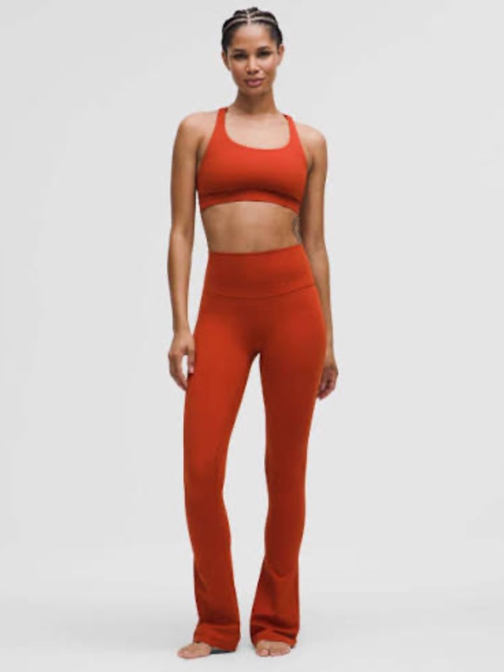 LULULEMON ALIGN HIGH RISE MINI FLARE LEGGINGS, RUST, SZ 2 ,NWT